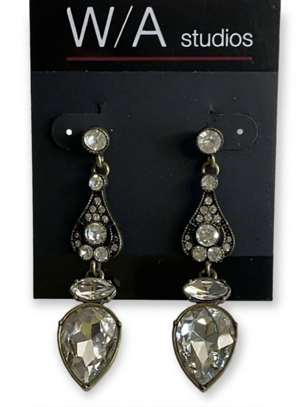 WA Studios Teardrop Australian Crystal Drop Art Deco Earrings